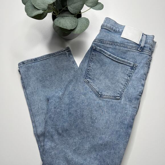 Express | Hyper Stretch High Rise Straight Ankle Jean - Picture 1 of 6